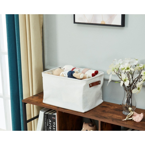 DECOMOMO Foldable Storage Bin - Water Resistant Fabric Container with Handles | Great for Nurseries Closets Bathroom Toys Blankets Home Décor | Large