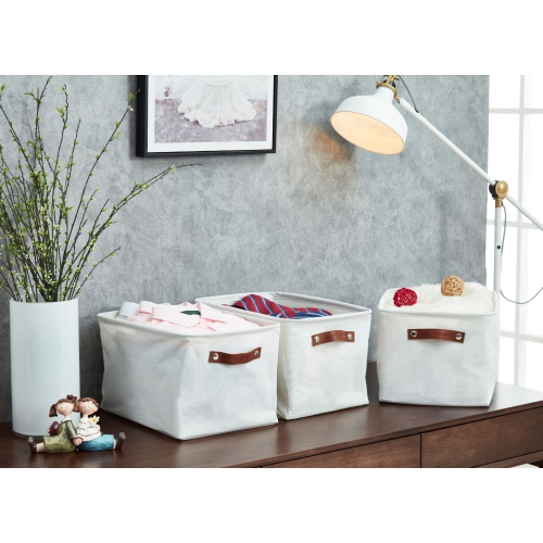 DECOMOMO Foldable Storage Bin - Water Resistant Fabric Container with Handles | Great for Nurseries Closets Bathroom Toys Blankets Home Décor | Large