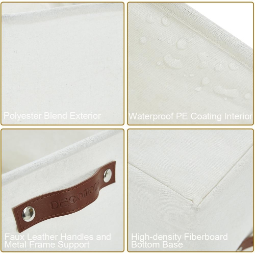 DECOMOMO Foldable Storage Bin - Water Resistant Fabric Container with Handles | Great for Nurseries Closets Bathroom Toys Blankets Home Décor | Large