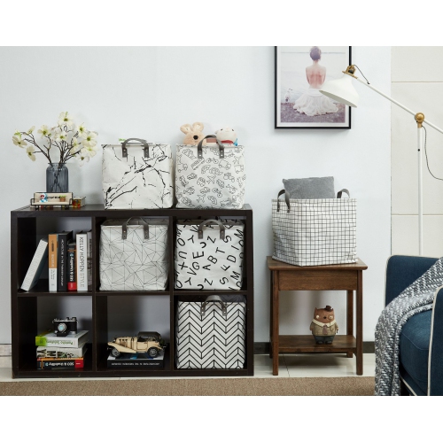 DECOMOMO Foldable Storage Bin - Water Resistant Fabric Container with Handles | Great for Nurseries Closets Bathroom Toys Blankets Home Décor | Cube