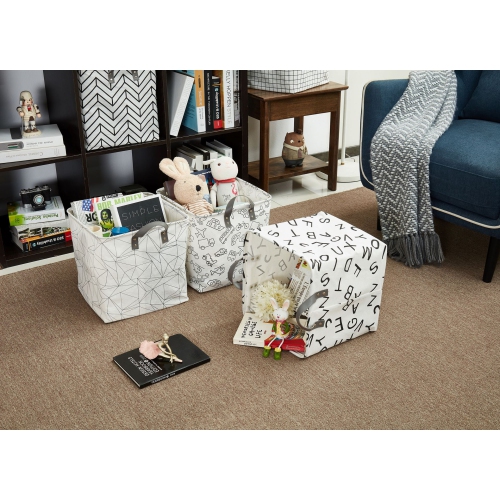 DECOMOMO Foldable Storage Bin - Water Resistant Fabric Container with Handles | Great for Nurseries Closets Bathroom Toys Blankets Home Décor | Cube