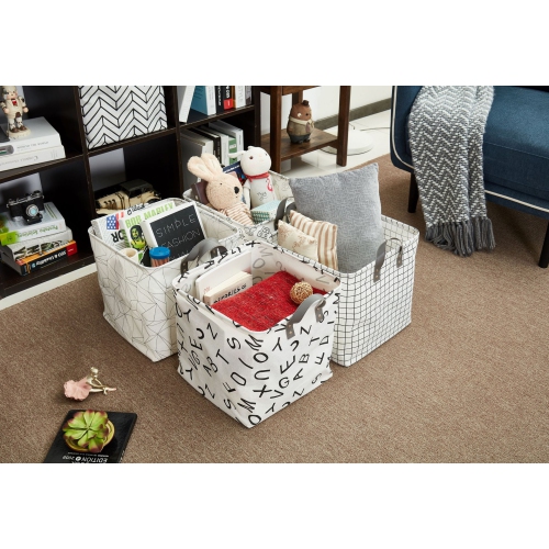 DECOMOMO Foldable Storage Bin - Water Resistant Fabric Container with Handles | Great for Nurseries Closets Bathroom Toys Blankets Home Décor | Cube