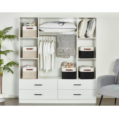 DECOMOMO Fordable Storage Bin - Collapsible Sturdy Cationic Fabric Basket W/Handles for Organizing Shelf Nursery Home Closet | Large - 15 x 11 x 9.5"