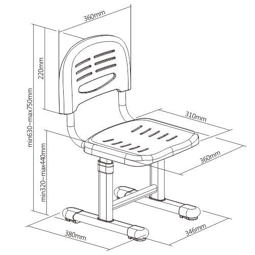 Boost KC44 Ergonomic Height Adjustable Kid's Chair