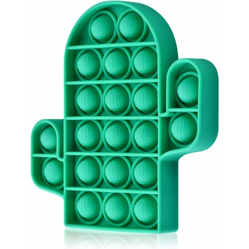 Green Cactus Push Pop Bubble Fidget Toy [Sensory Kids Adults Anxiety Stress Relief]