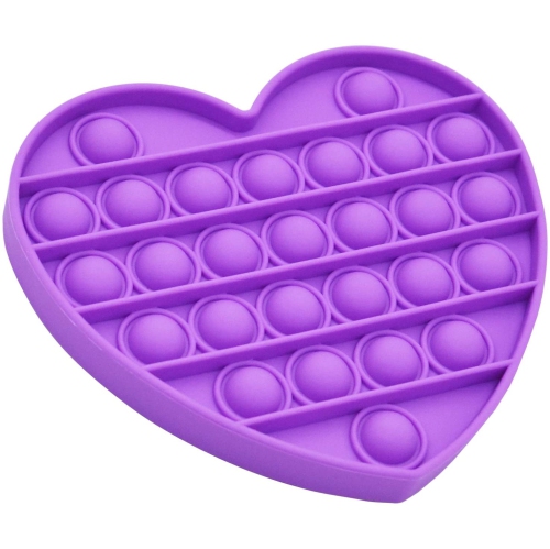 Purple Heart Push Pop Bubble Fidget Toy [Sensory Kids Adults Anxiety Stress Relief]