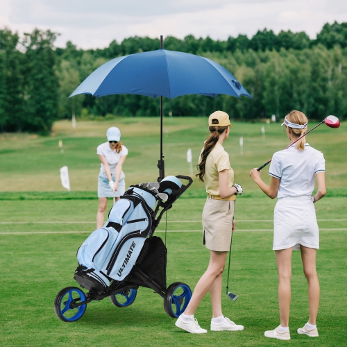 Goplus Folding 3 Wheels Golf Push Cart W/Bag Scoreboard Adjustable Handle