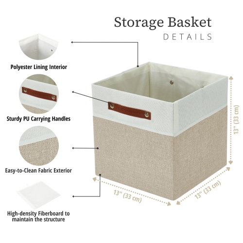 DECOMOMO Foldable Storage Bin [4-Pack] Collapsible Sturdy Cationic Fabric Storage Basket Cube W/Handles for Organizing Shelf Nursery