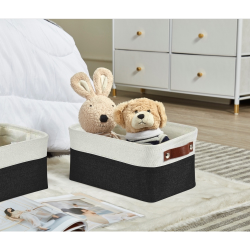 DECOMOMO Fordable Storage Bin - Collapsible Sturdy Cationic Fabric Basket W/Handles for Organizing Shelf Nursery Home Closet | 11.8 x 7.9 x 5.2" | 6