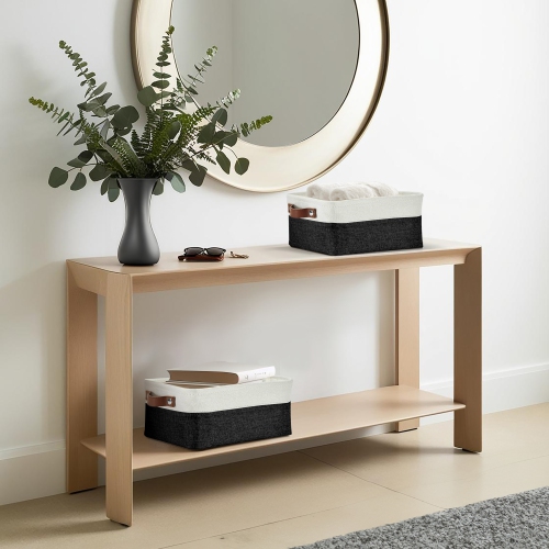 DECOMOMO Fordable Storage Bin - Collapsible Sturdy Cationic Fabric Basket W/Handles for Organizing Shelf Nursery Home Closet | 11.8 x 7.9 x 5.2" | 6