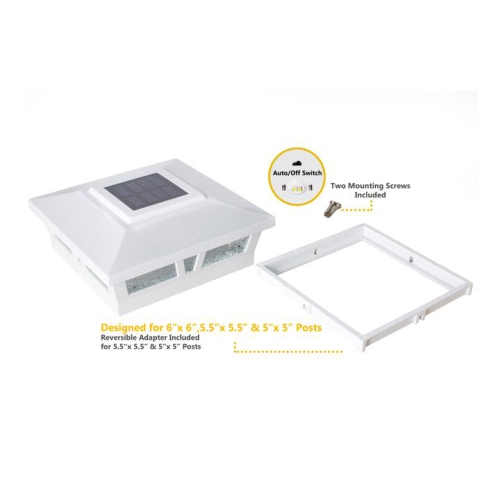 Classy Caps 6x6 White Aluminum Oxford Solar Post Cap SLX772W