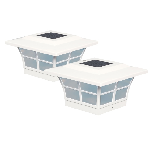 Classy Caps 5x5 White PVC Prestige Solar Post Cap SLO85