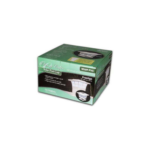 Classy Caps 5x5 White PVC Prestige Solar Post Cap SLO85
