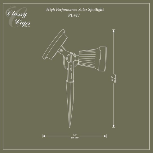 Classy Caps High Performance Solar Spotlight PL427