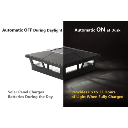 Classy Caps 6x6 Black Aluminum Cambridge Solar Post Cap SLC771B