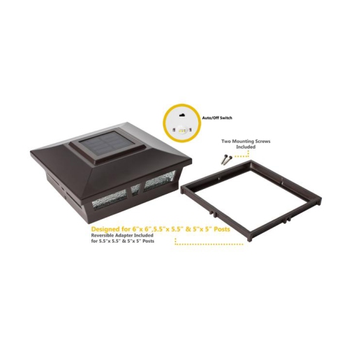Classy Caps 6x6 Brown Aluminum Oxford Solar Post Cap SLX772C