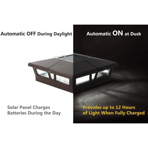 Classy Caps 6x6 Brown Aluminum Cambridge Solar Post Cap SLC771C