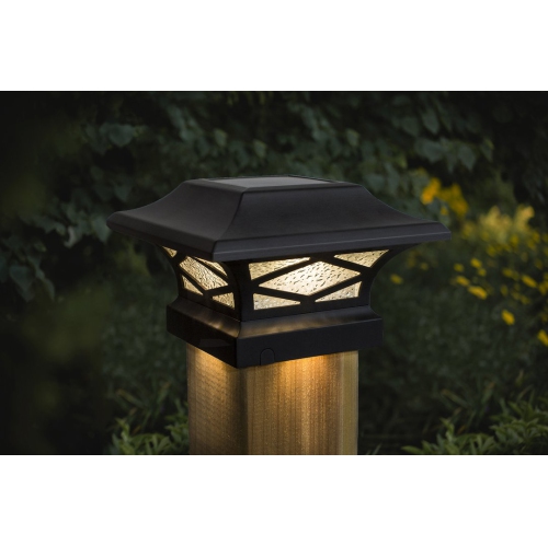 Classy Caps Kingsbridge Black Dual Lighted Solar Post Cap SLK807B