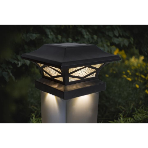 Classy Caps Kingsbridge Black Dual Lighted Solar Post Cap SLK807B