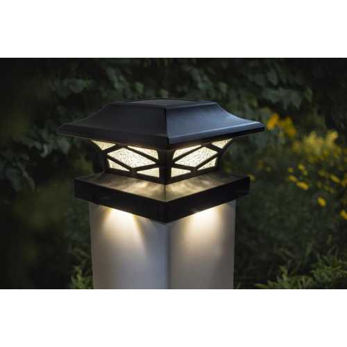 Classy Caps Kingsbridge Black Dual Lighted Solar Post Cap SLK807B