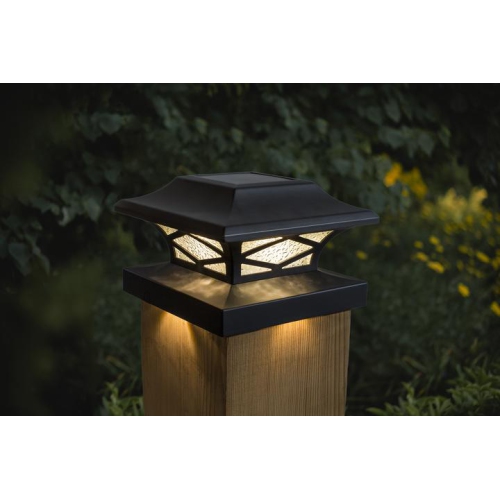 Classy Caps Kingsbridge Black Dual Lighted Solar Post Cap SLK807B