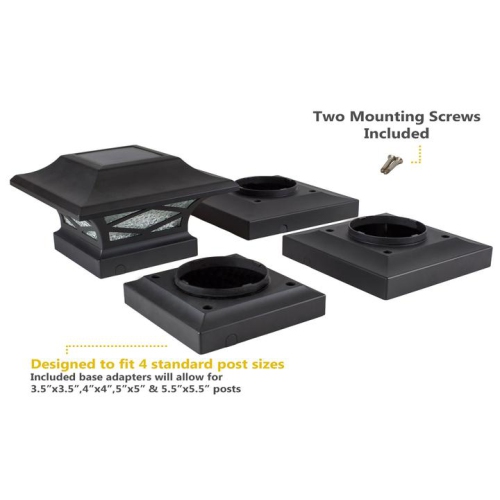 Classy Caps Kingsbridge Black Dual Lighted Solar Post Cap SLK807B