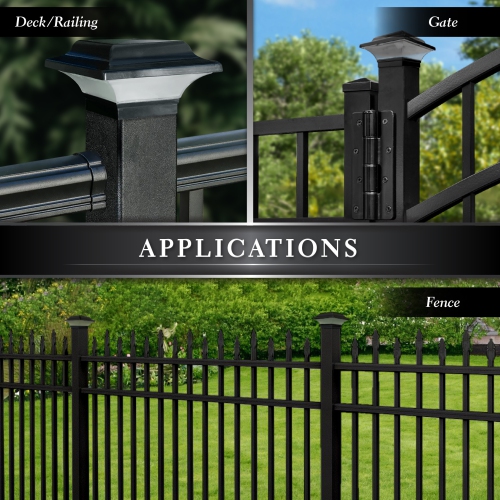 Casquette de poteau solaire impériale en aluminium noir 2,5x2,5 82 B de Classy Caps