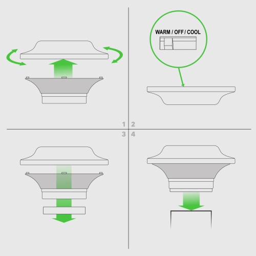 Casquette de poteau solaire impériale en aluminium noir 2,5x2,5 82 B de Classy Caps