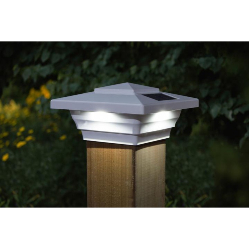 Classy Caps 4x4 White PVC Windsor Solar Post Cap SL4400