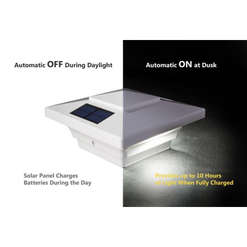 Classy Caps 4x4 White PVC Windsor Solar Post Cap SL4400