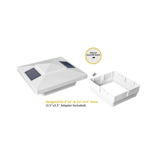 Classy Caps 4x4 White PVC Windsor Solar Post Cap SL4400