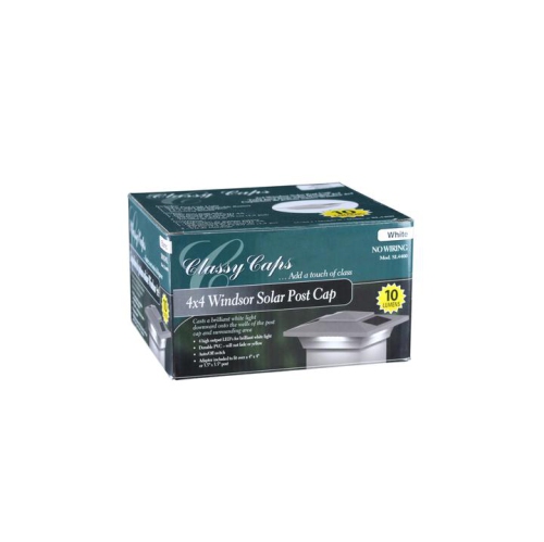 Classy Caps 4x4 White PVC Windsor Solar Post Cap SL4400