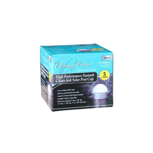 Classy Caps Capuchon de poteau solaire Silver Chainlink Summit CH2233S