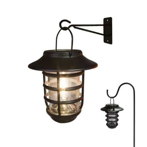 Classy Caps Black Aluminum Nottingham Solar Hanging Coach Light SHW553