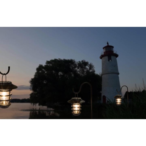 Classy Caps Black Aluminum Nottingham Solar Hanging Coach Light SHW553