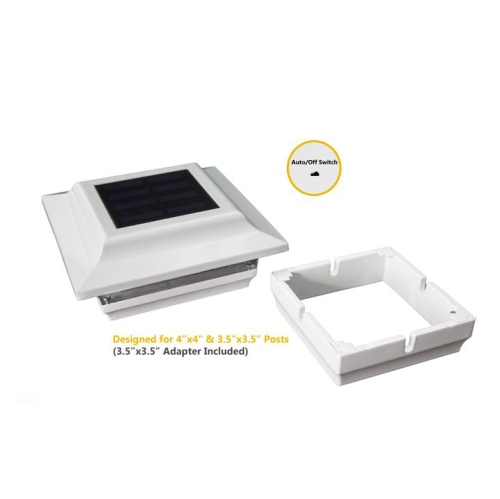 Classy Caps 4x4 White Aluminum Imperial Solar Post Cap SL211W