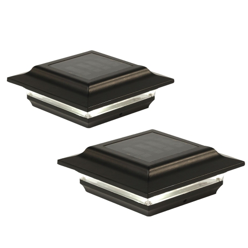 CLASSY CAPS  5X5 Aluminum Imperial Solar Post Cap Sl214B (2 Pack) In Black