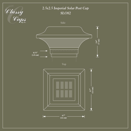 Classy Caps 2.5x2.5 White Aluminum Imperial Solar Post Cap SLO82W