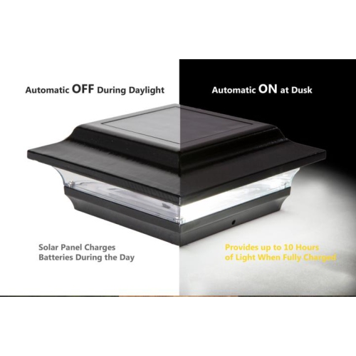 Classy Caps 4x4 Black Aluminum Imperial Solar Post Cap SL211B