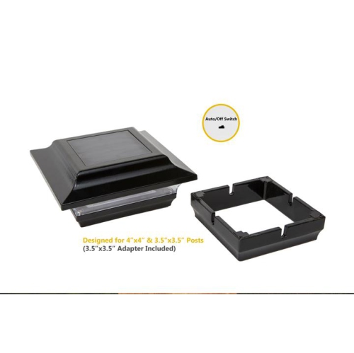 Classy Caps 4x4 Black Aluminum Imperial Solar Post Cap SL211B