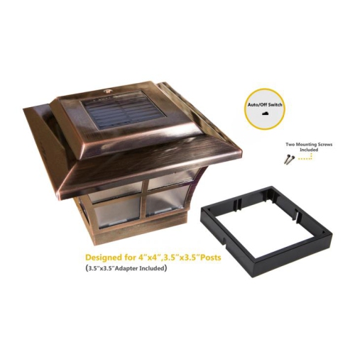 Classy Caps 4x4 Copper Plated Prestige Solar Post Cap SLO79C