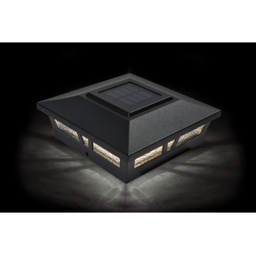 Classy Caps 6x6 Black Aluminum Oxford Solar Post Cap SLX772B