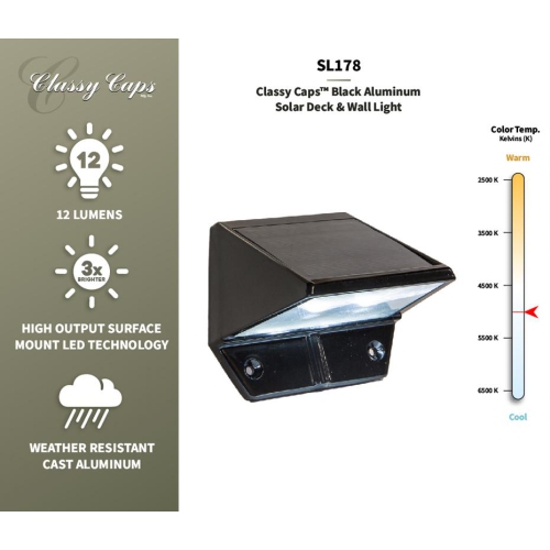 Classy Caps Black Aluminum Deck & Wall Light SL178