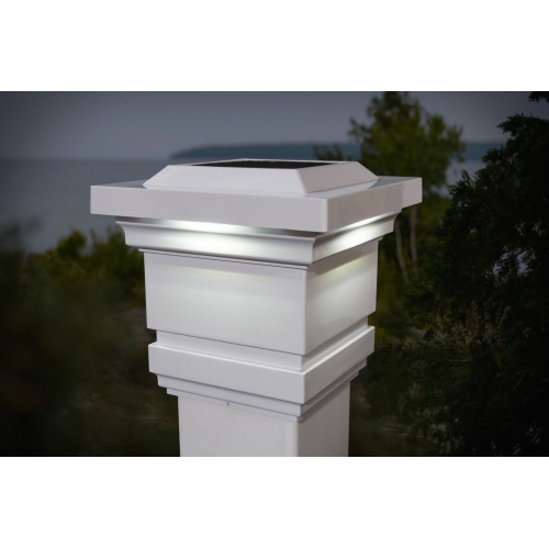 Classy Caps 4x4 White PVC Classy Solar Post Cap SLO74W