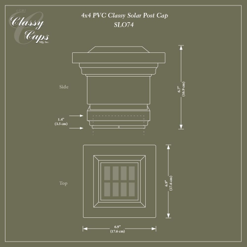 Classy Caps 4x4 White PVC Classy Solar Post Cap SLO74W