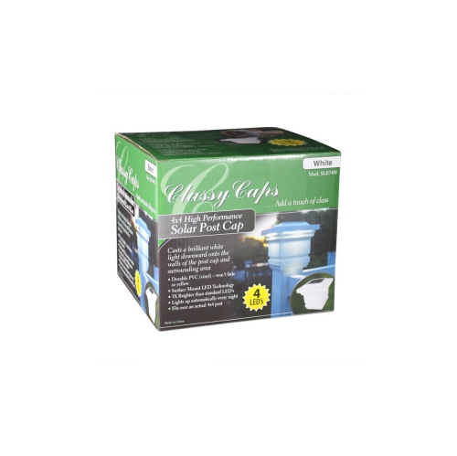 Classy Caps 4x4 White PVC Classy Solar Post Cap SLO74W