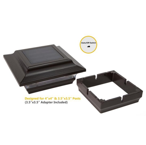 Classy Caps 4x4 Bronze Aluminum Imperial Solar Post Cap SL211R