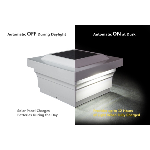 Classy Caps 5x5 White PVC Majestic Solar Post Cap SLO75W