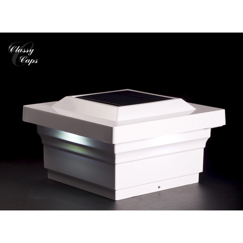 Classy Caps 5x5 White PVC Majestic Solar Post Cap SLO75W