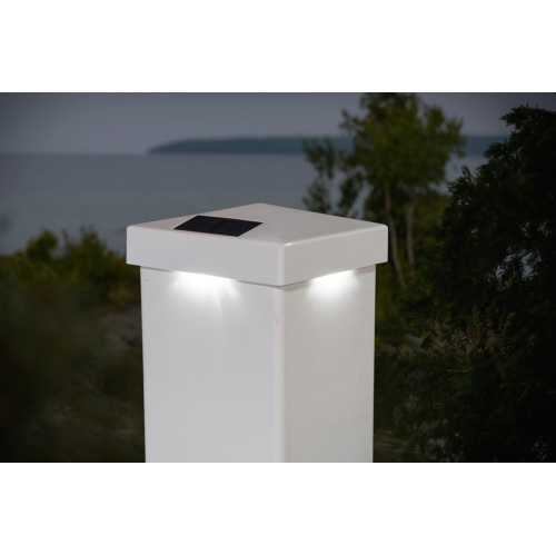 Classy Caps 5x5 White PVC Pyramid Solar Post Cap SL9902